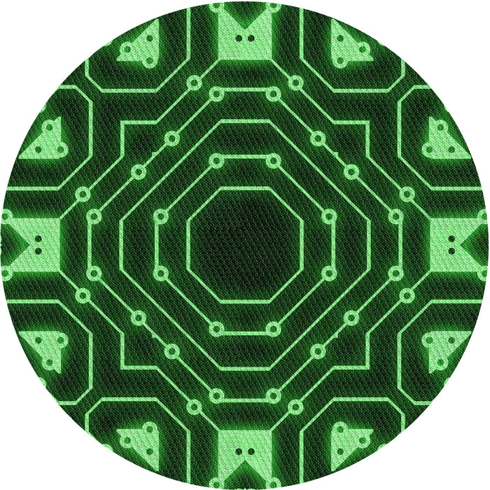 Square Machine Washable Transitional Deep Emerald Green Rug in a Living Room, wshpat3163grn