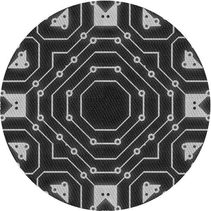 Square Patterned Platinum Gray Rug, pat3163gry