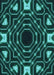 Machine Washable Transitional Deep Teal Green Rug, wshpat3163lblu