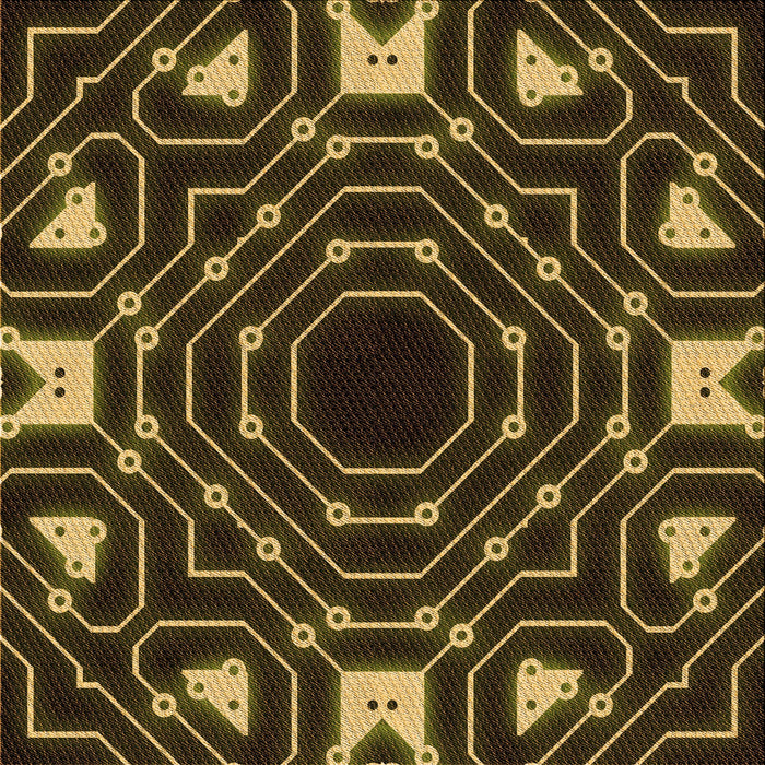 Round Patterned Black Brown Rug, pat3163org