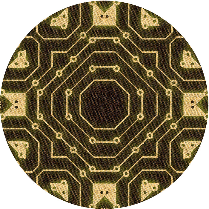 Square Patterned Black Brown Rug, pat3163org