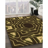 Patterned Black Brown Rug, pat3163org