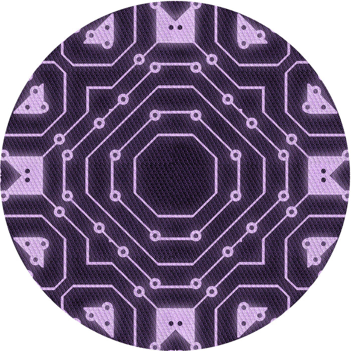 Square Machine Washable Transitional Deep Purple Rug in a Living Room, wshpat3163pur