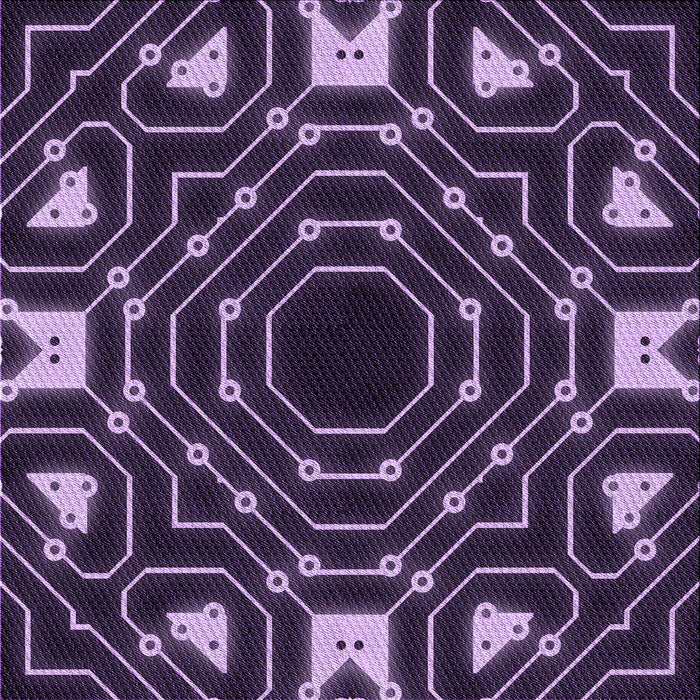 Round Patterned Deep Purple Rug, pat3163pur