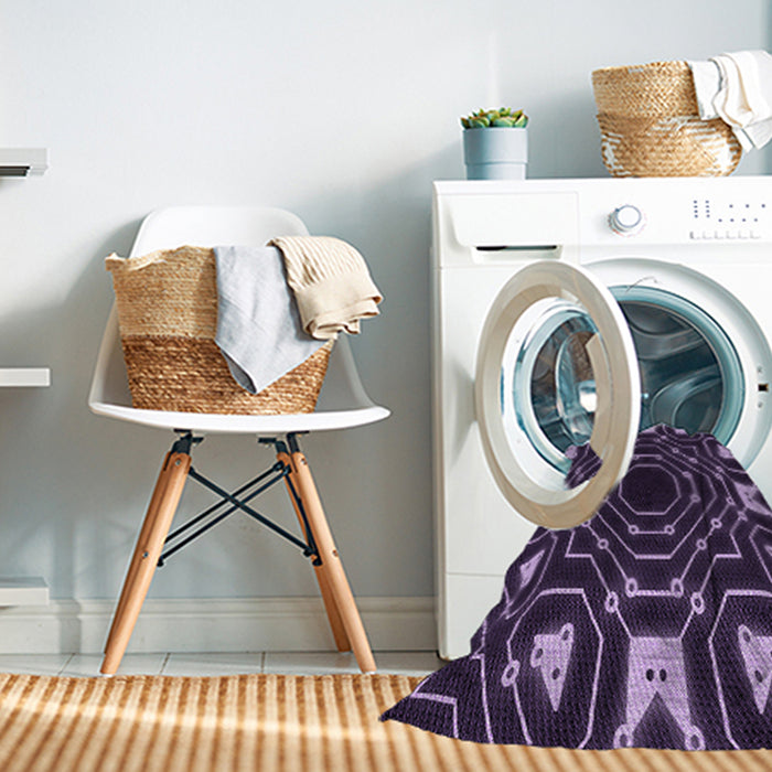Machine Washable Transitional Deep Purple Rug in a Washing Machine, wshpat3163pur