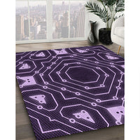 Patterned Deep Purple Rug, pat3163pur