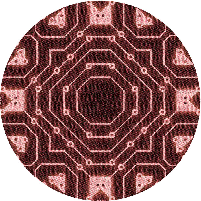 Square Patterned Cherry Red Rug, pat3163rd