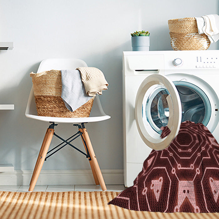 Machine Washable Transitional Cherry Red Rug in a Washing Machine, wshpat3163rd