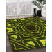 Machine Washable Transitional Dark Yellow Green Rug in a Family Room, wshpat3163yw