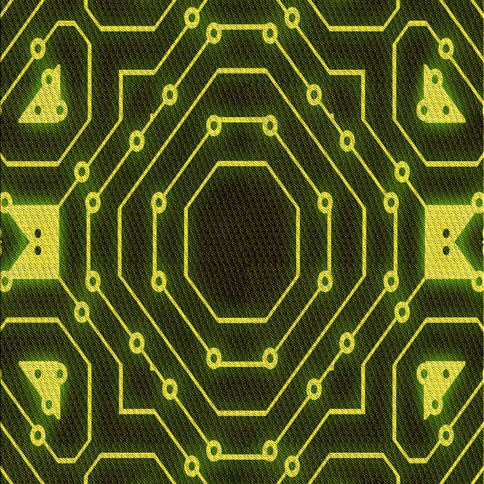 Patterned Dark Yellow Green Rug, pat3163yw