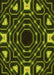 Machine Washable Transitional Dark Yellow Green Rug, wshpat3163yw