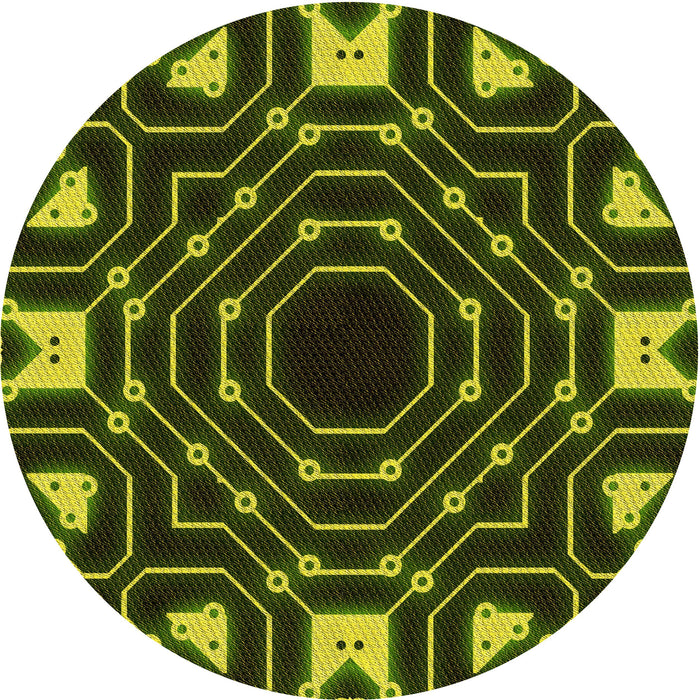 Square Machine Washable Transitional Dark Yellow Green Rug in a Living Room, wshpat3163yw