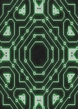 Patterned Green Modern Rug, pat3163