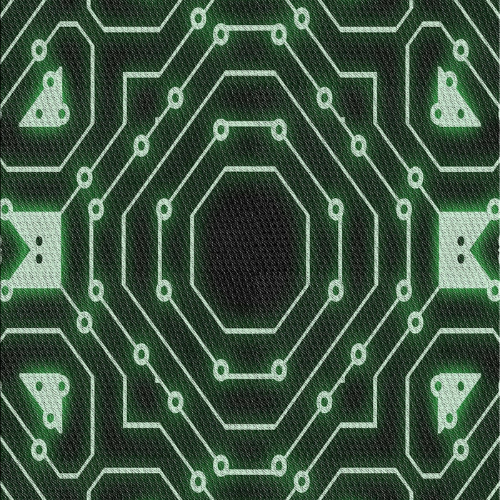 Patterned Green Modern Rug, pat3163