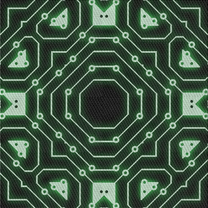 Square Patterned Green Modern Rug, pat3163