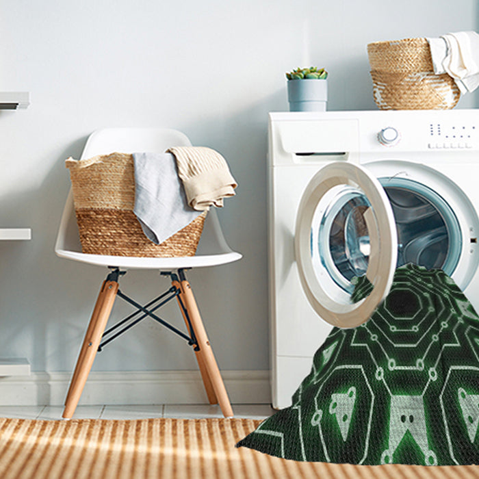 Machine Washable Transitional Green Rug in a Washing Machine, wshpat3163