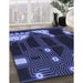 Machine Washable Transitional Midnight Blue Rug in a Family Room, wshpat3164blu