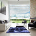 Machine Washable Transitional Midnight Blue Rug in a Kitchen, wshpat3164blu