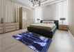 Patterned Midnight Blue Rug in a Bedroom, pat3164blu