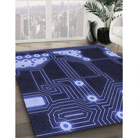 Patterned Midnight Blue Rug, pat3164blu