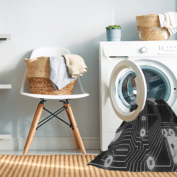 Machine Washable Transitional Gray Rug in a Washing Machine, wshpat3164gry