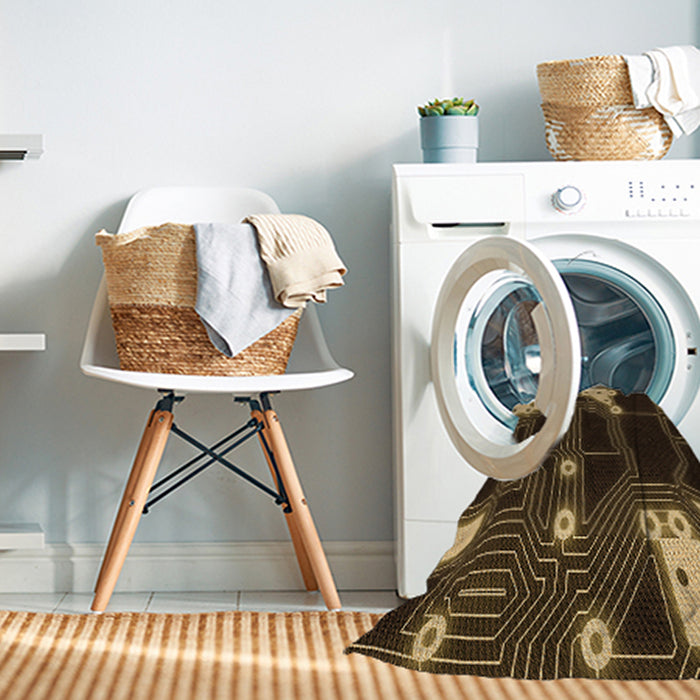 Machine Washable Transitional Light Brown Rug in a Washing Machine, wshpat3164org