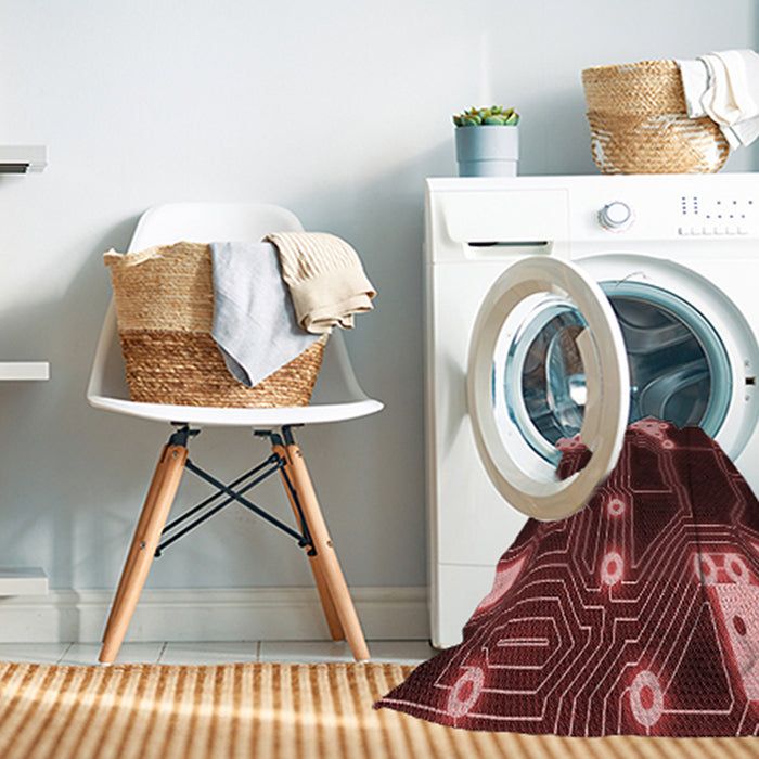 Machine Washable Transitional Red Rug in a Washing Machine, wshpat3164rd