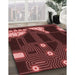 Machine Washable Transitional Red Rug in a Family Room, wshpat3164rd