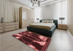 Patterned Red Rug in a Bedroom, pat3164rd