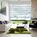 Machine Washable Transitional Dark Yellow Green Rug in a Kitchen, wshpat3164yw