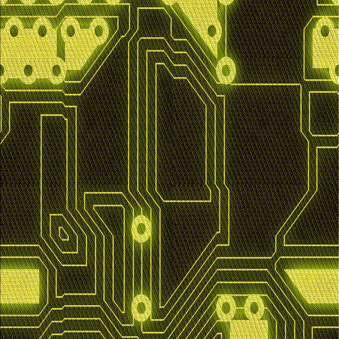 Patterned Dark Yellow Green Rug, pat3164yw