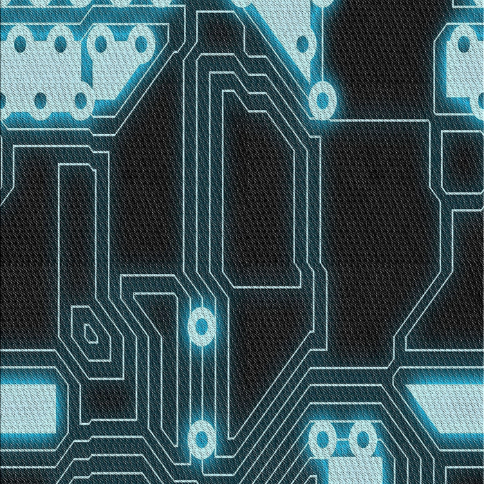 Patterned Cadet Blue Green Modern Rug, pat3164