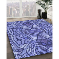 Patterned Sky Blue Rug, pat3165blu