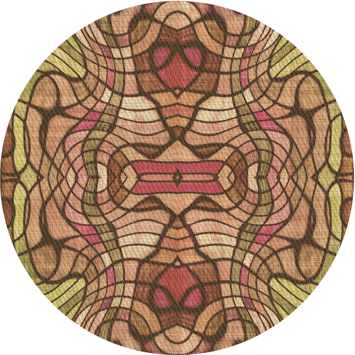 Square Patterned Golden Gold Rug, pat3165brn