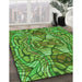 Machine Washable Transitional Green Rug in a Family Room, wshpat3165grn