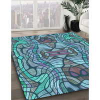 Patterned Blue Rug, pat3165lblu