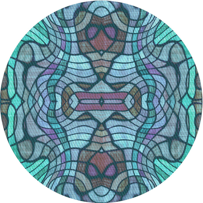 Square Patterned Blue Rug, pat3165lblu