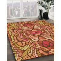 Patterned Orange Rug, pat3165org