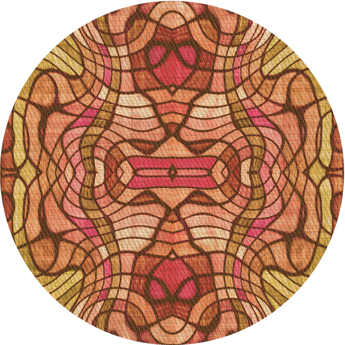 Square Patterned Orange Rug, pat3165org