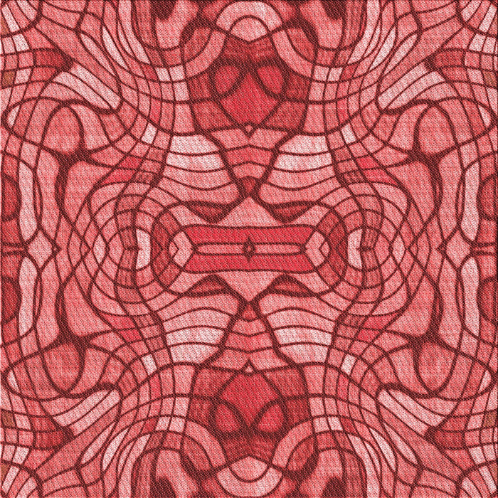 Round Patterned Red Rug, pat3165rd