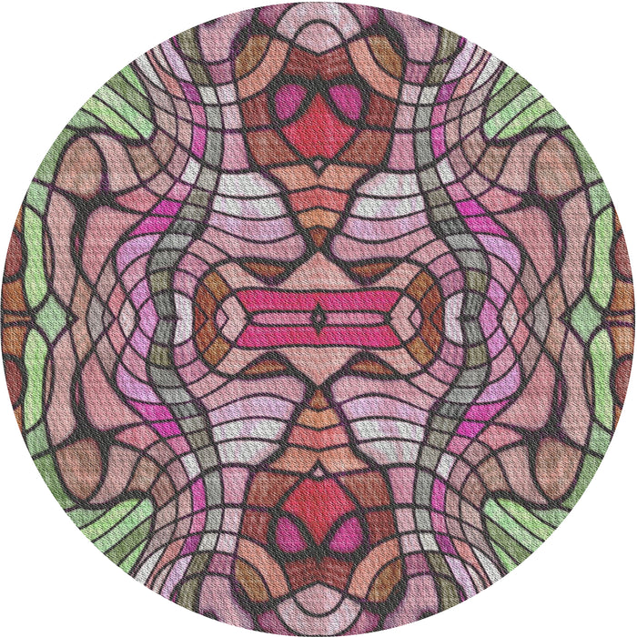 Sideview of Patterned Maroon Purple Modern Rug, pat3165