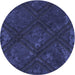 Square Patterned Night Blue Rug, pat3166blu