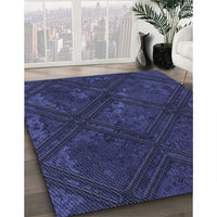 Patterned Night Blue Rug, pat3166blu