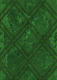 Machine Washable Transitional Green Rug, wshpat3166grn