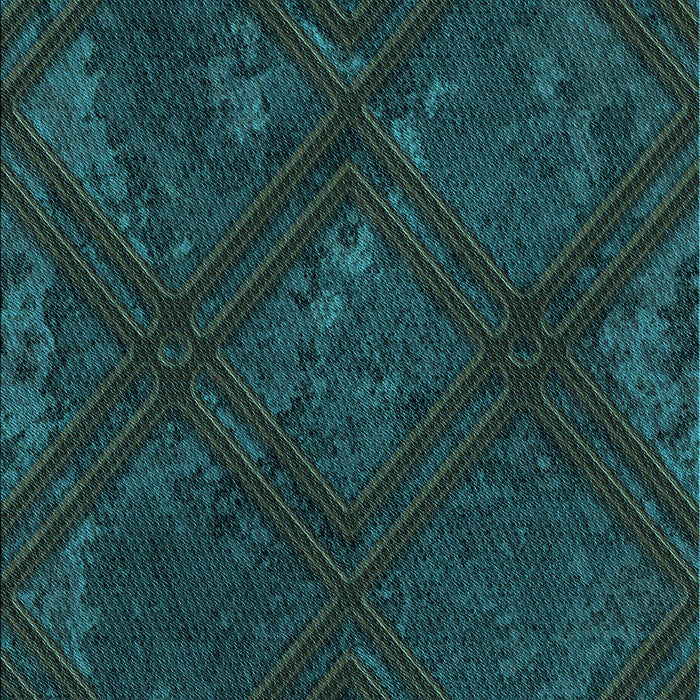 Patterned Teal Green Rug, pat3166lblu