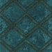 Round Machine Washable Transitional Teal Green Rug, wshpat3166lblu