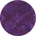 Square Machine Washable Transitional Dark Orchid Purple Rug in a Living Room, wshpat3166pur