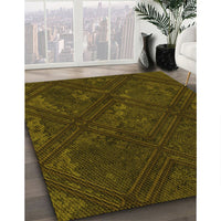 Patterned Oak Brown Rug, pat3166yw