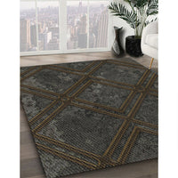 Patterned Mid Gray Novelty Rug, pat3166