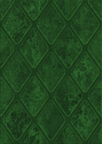 Machine Washable Transitional Green Rug, wshpat3167grn